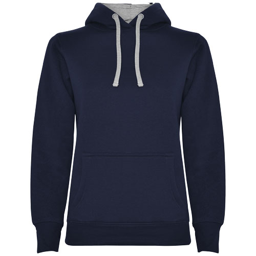 Sweat à capuche publicitaire Femme 280gr Urban ROLY Bleu marine et Gris chiné